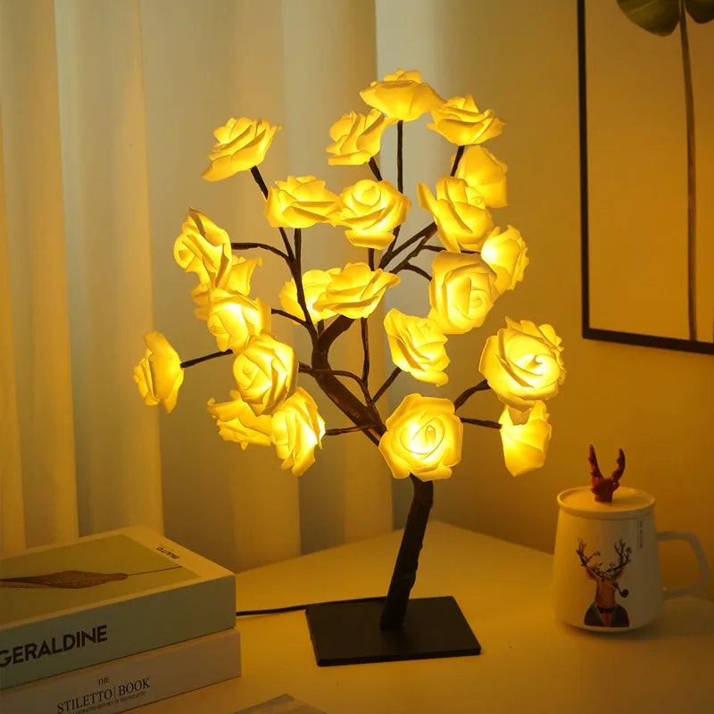 LED Rosenbaum Lampe – Warmweißes Dekolicht für Wohnzimmer & als Geschenkidee