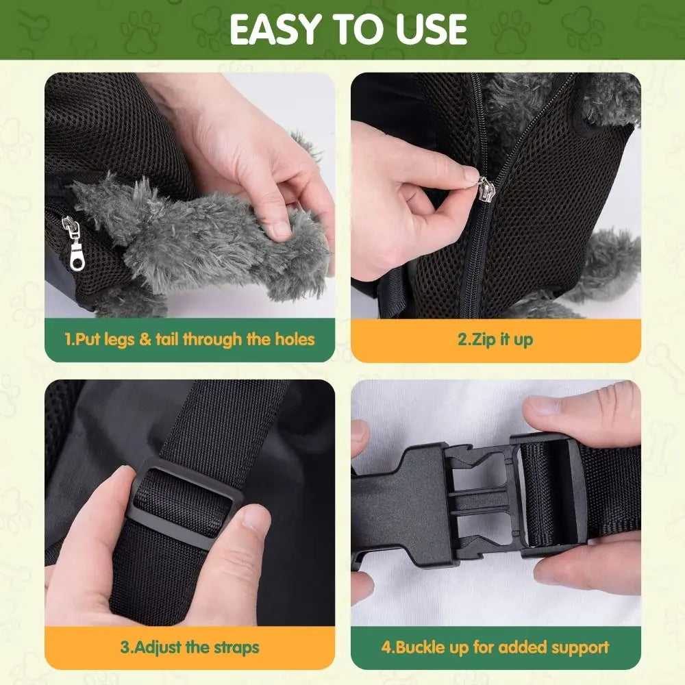Verstellbarer Hunde-Tragerucksack für kleine Hunde & Katzen